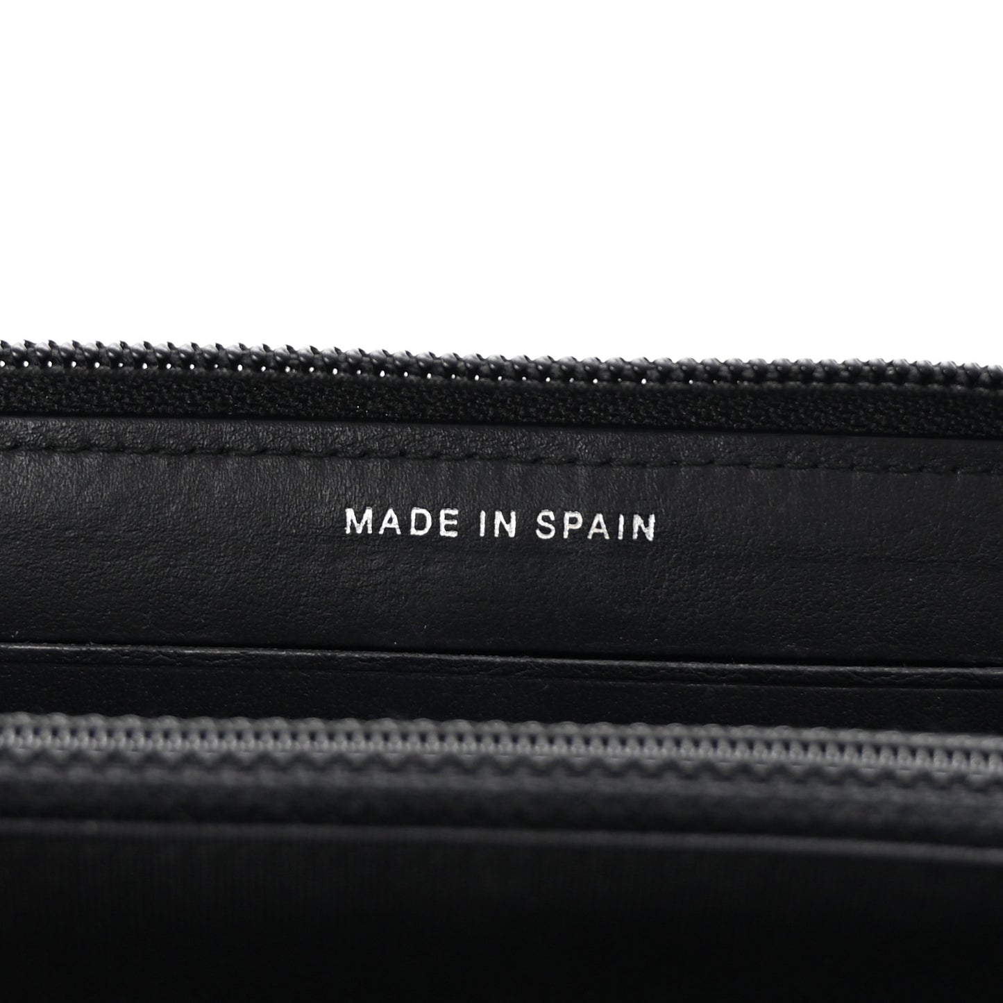 Calfskin Quilted Small Boy Zip Around Wallet Black