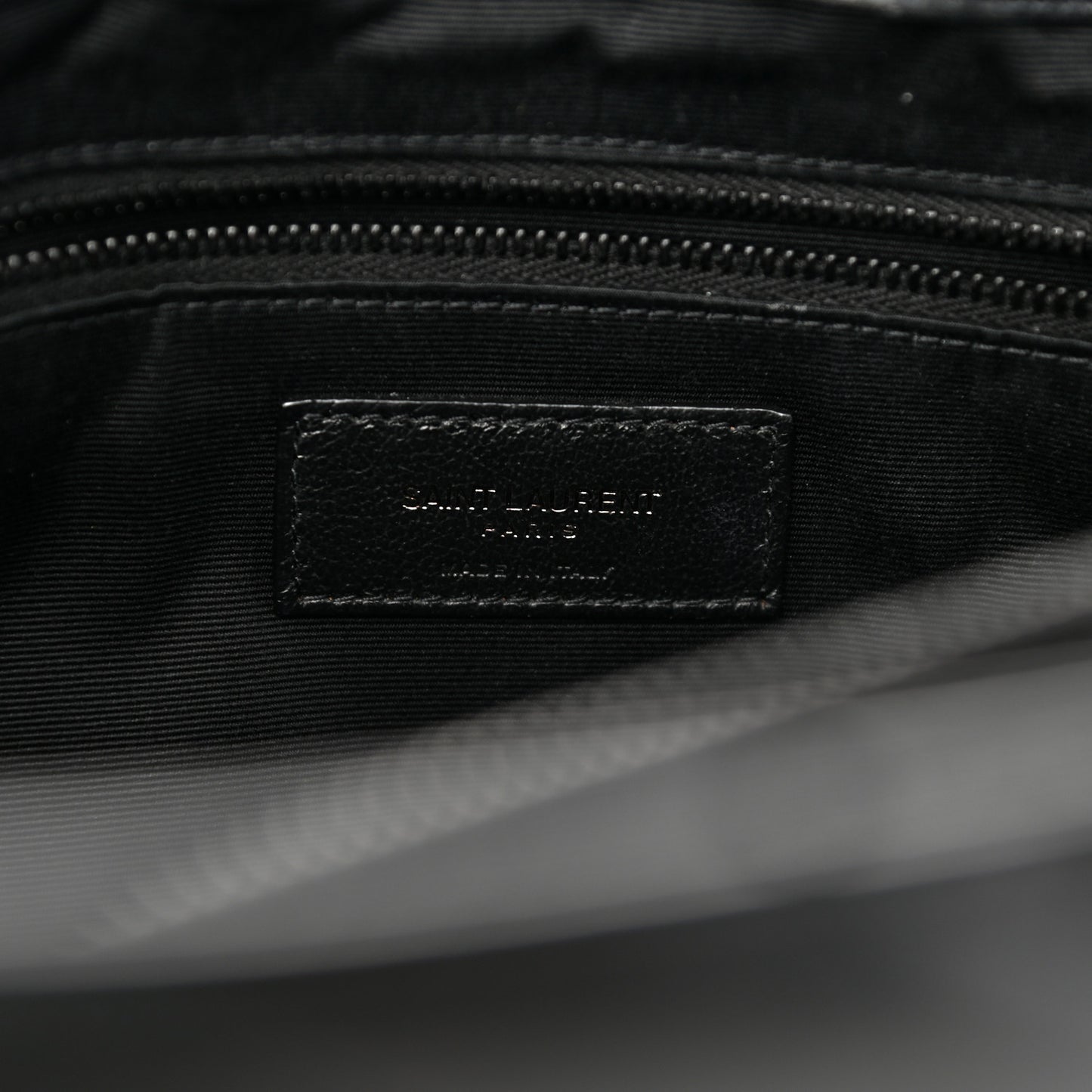 Calfskin Y Quilted Monogram Large Loulou Chain Satchel Black