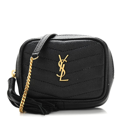Saint Laurent Grain De Poudre Matelasse Monogram Baby Lou Camera Bag Black 1 of 12