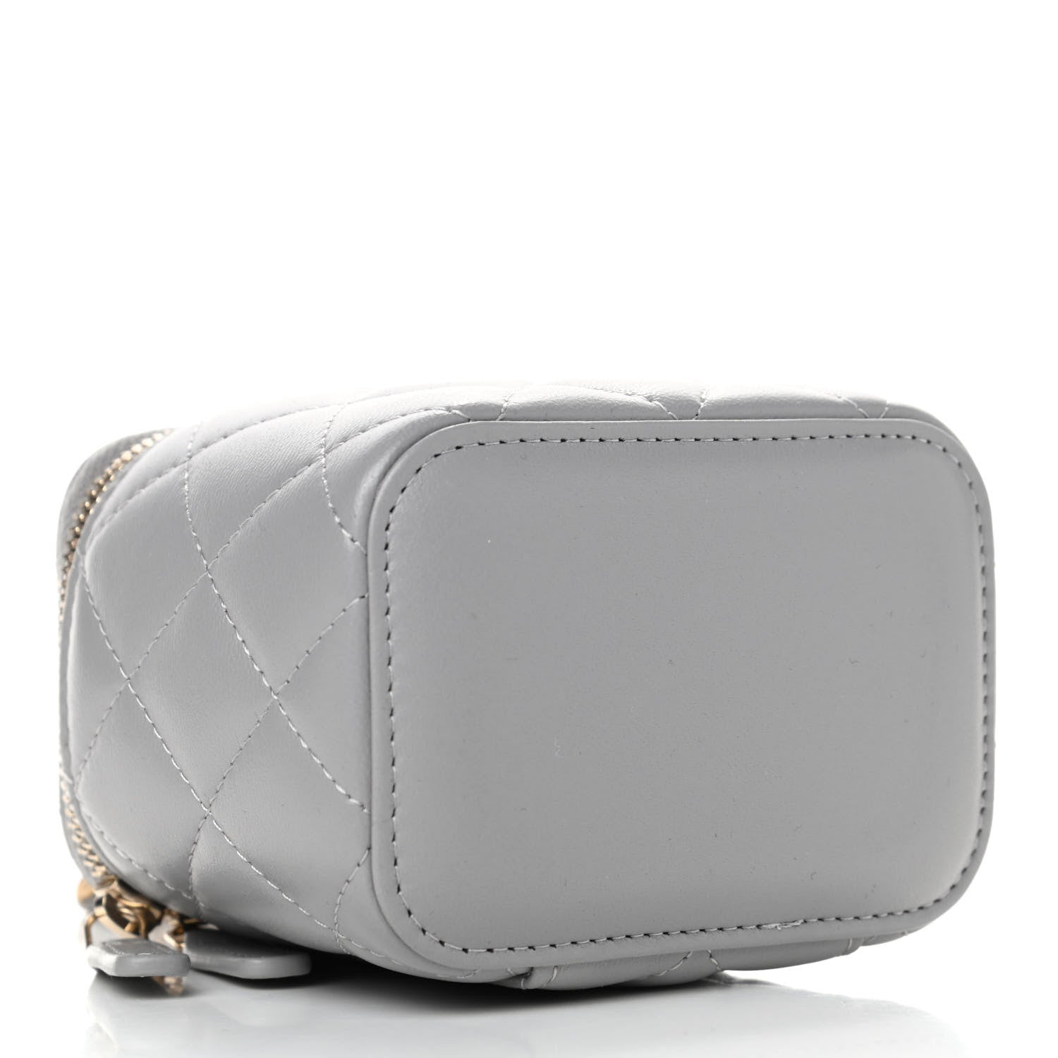 Chanel Lambskin Quilted Pearl Crush Mini Vanity Case With Chain Grey 3 of 4