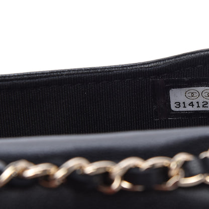 Chanel Lambskin Camellia Embossed Chain Belt Bag Black 8 of 11