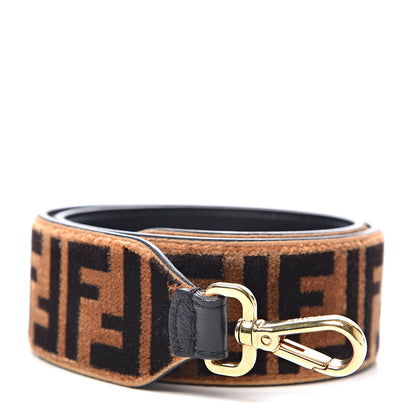 Fendi Velvet Tapestry FF Strap You Tobacco 1 of 4