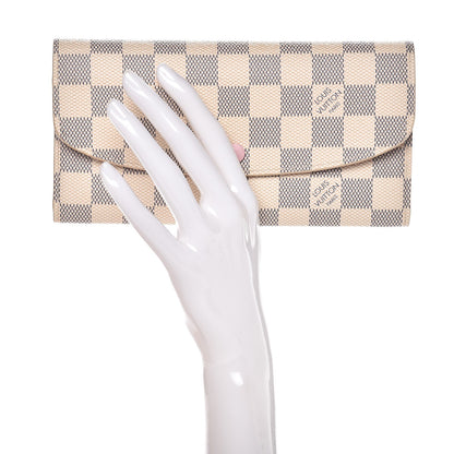 Louis Vuitton Damier Azur Emilie Wallet Rose Ballerine 2 of 7