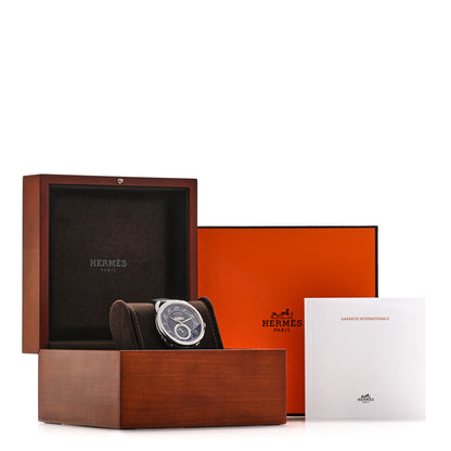 Hermes Stainless Steel Alligator 43mm Arceau Grande Lune Automatic Watch Bleu Abysse 5 of 5