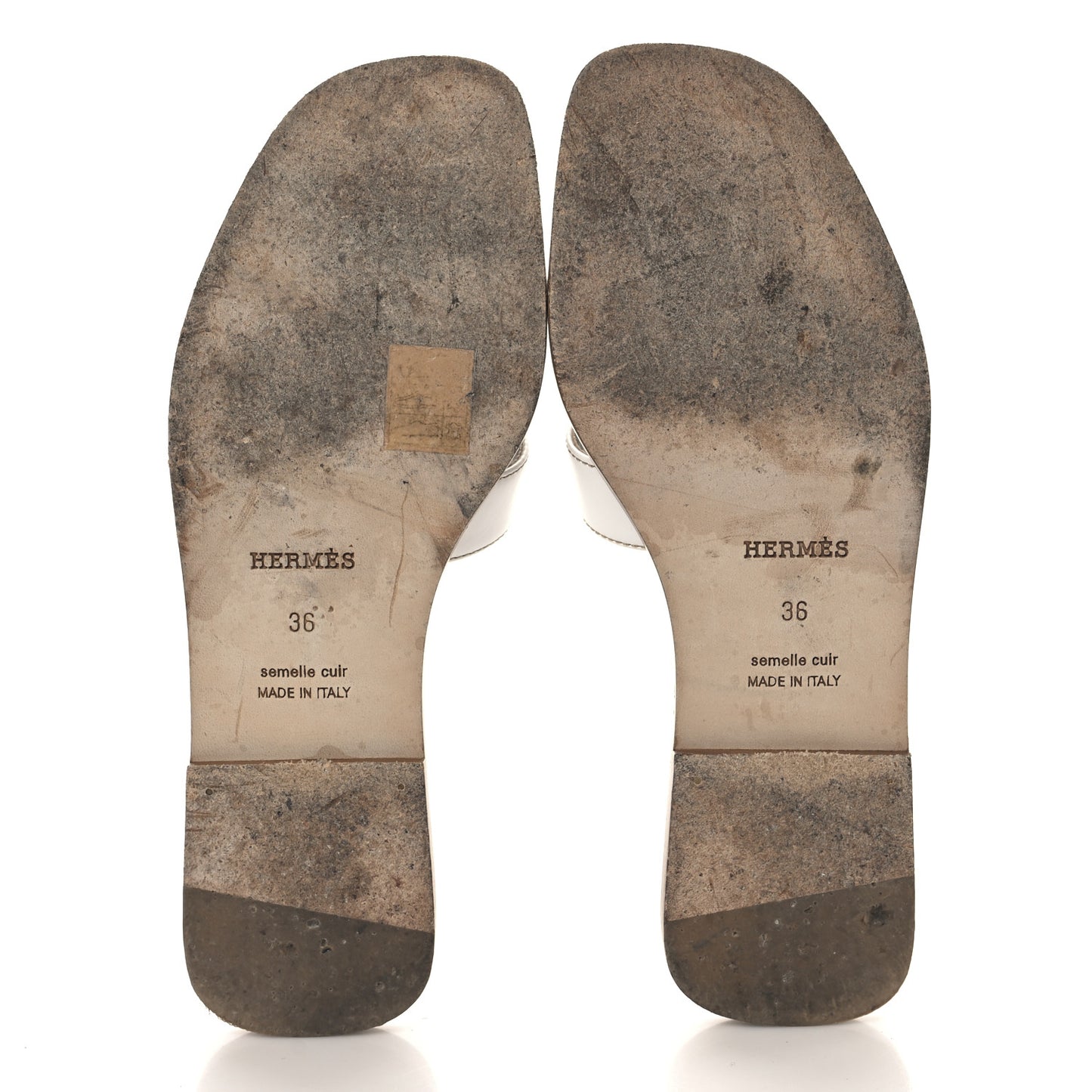 Box Calfskin Oran Sandals 36 White