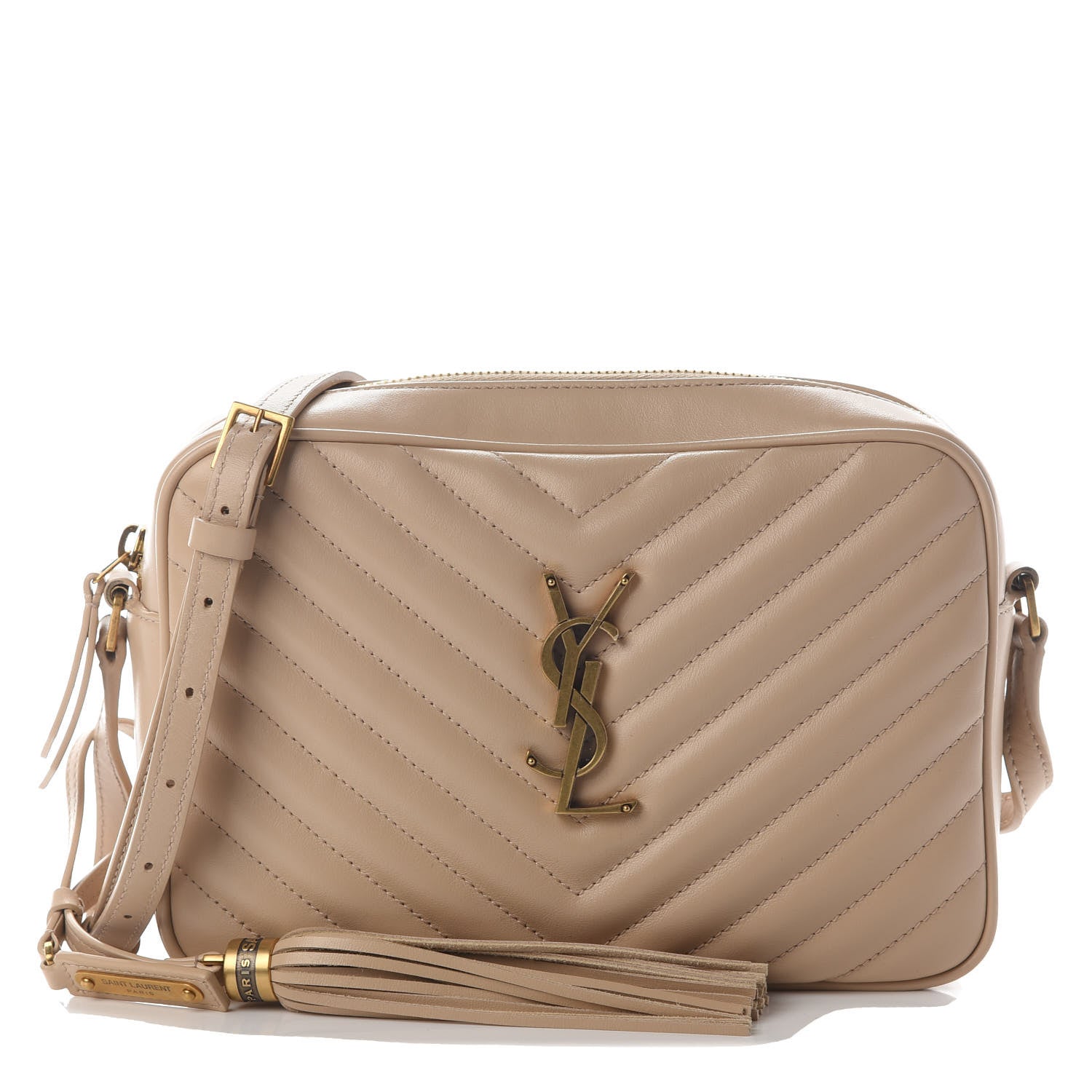 Saint Laurent Calfskin Matelasse Monogram Lou Camera Bag Dark Beige 1 of 9