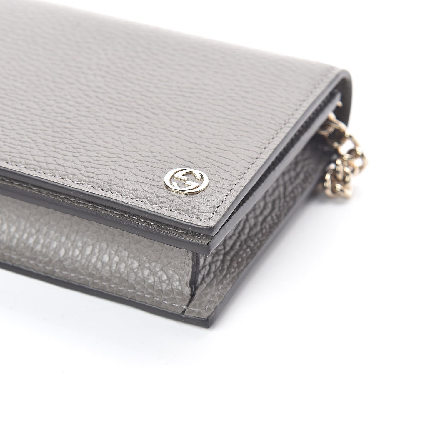 Dollar Calfskin Medium Betty Chain Wallet Loess