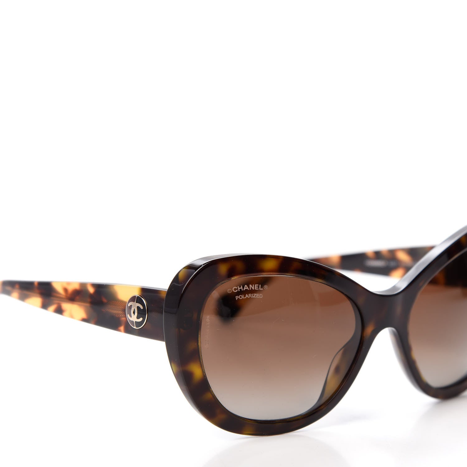 Chanel Acetate Polarized Cat Eye Sunglasses 5321 Tortoise 7 of 8