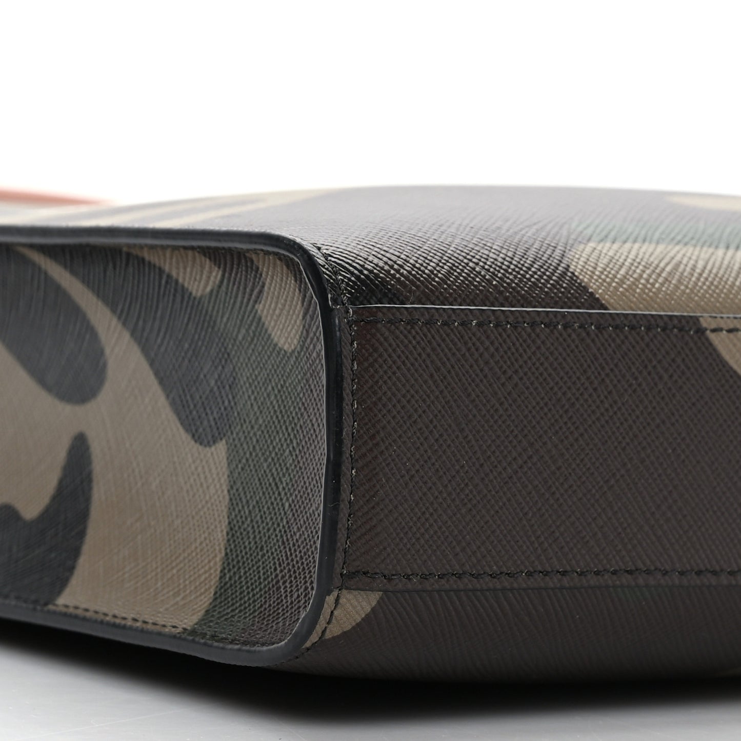 Canvas Calfskin Mini Vertical Cabas Khaki