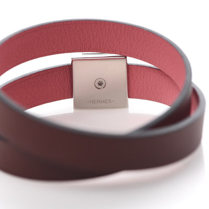 Hermes Swift Medor Infini Double Tour Bracelet T2 Rouge H Rose Ete 4 of 8