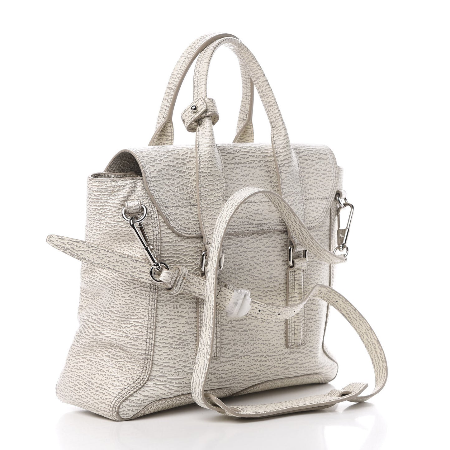3.1 Textured Calfskin Medium Pashli Satchel Ivory Dove