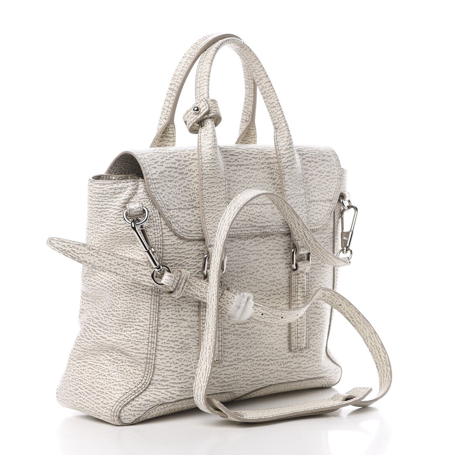 3.1 Phillip Lim 3.1 Textured Calfskin Medium Pashli Satchel Ivory Dove 4 of 14