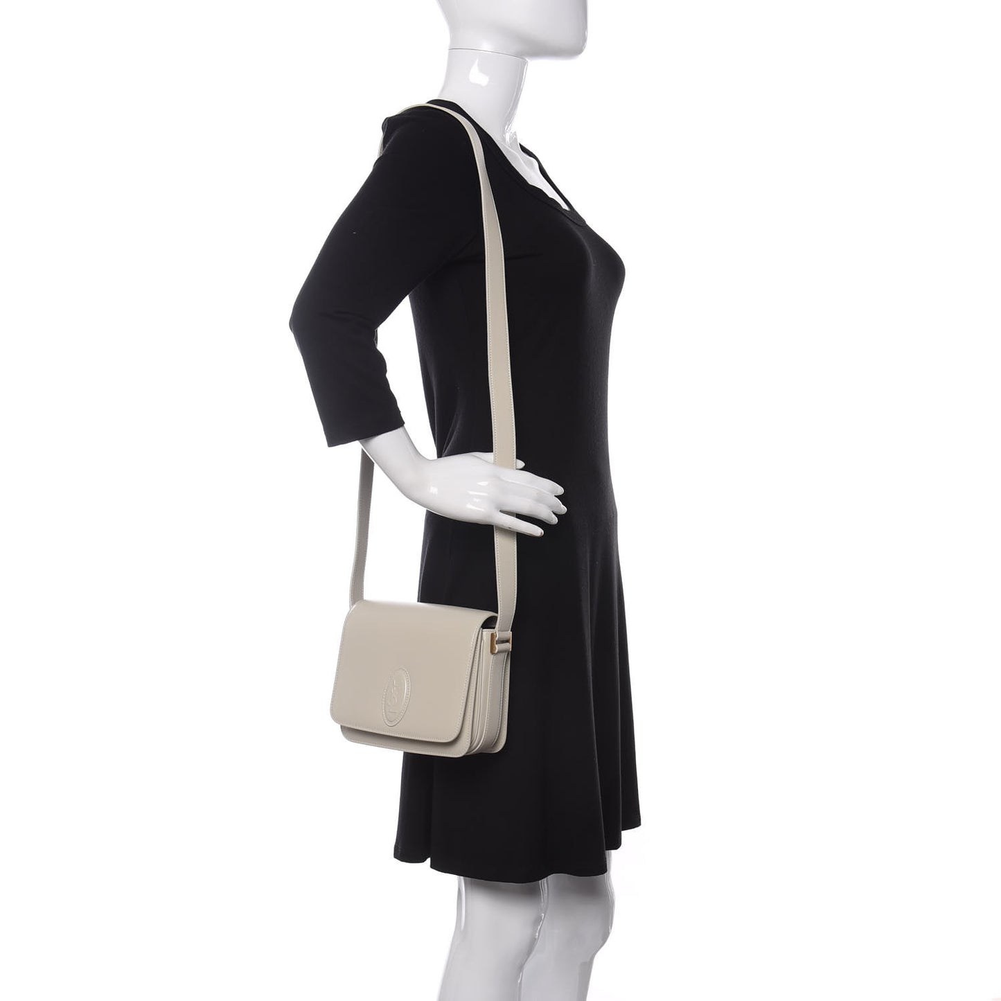 Calfskin Le 61 Shoulder Bag White