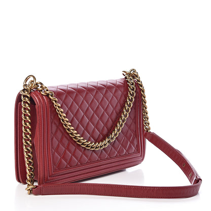 Chanel Lambskin Quilted New Medium Boy Flap Dark Red 3 of 12