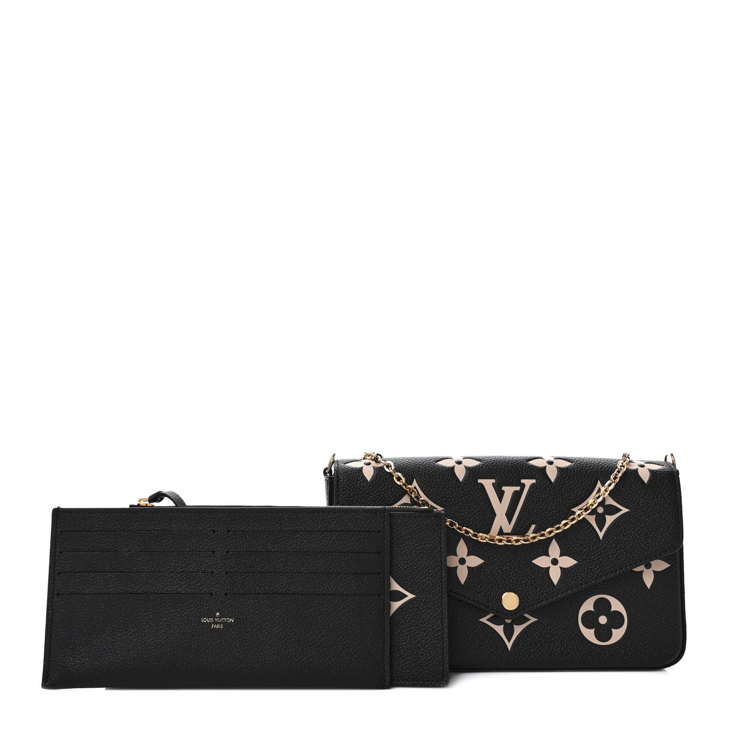 Louis Vuitton Empreinte Monogram Giant Felicie Pochette Black Beige 1 of 9