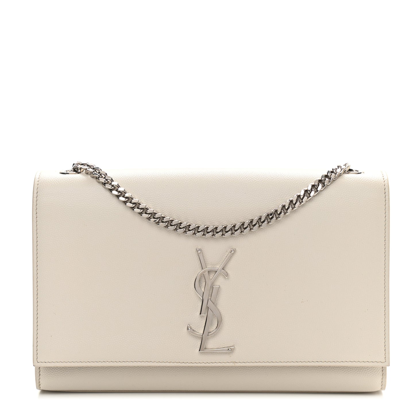 Grain De Poudre Medium Classic Monogram Kate Satchel Icy White