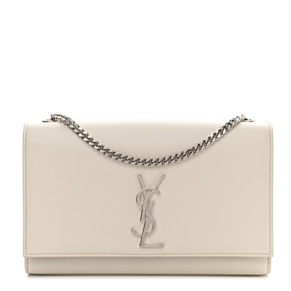 Saint Laurent Grain De Poudre Medium Classic Monogram Kate Satchel Icy White 1 of 13