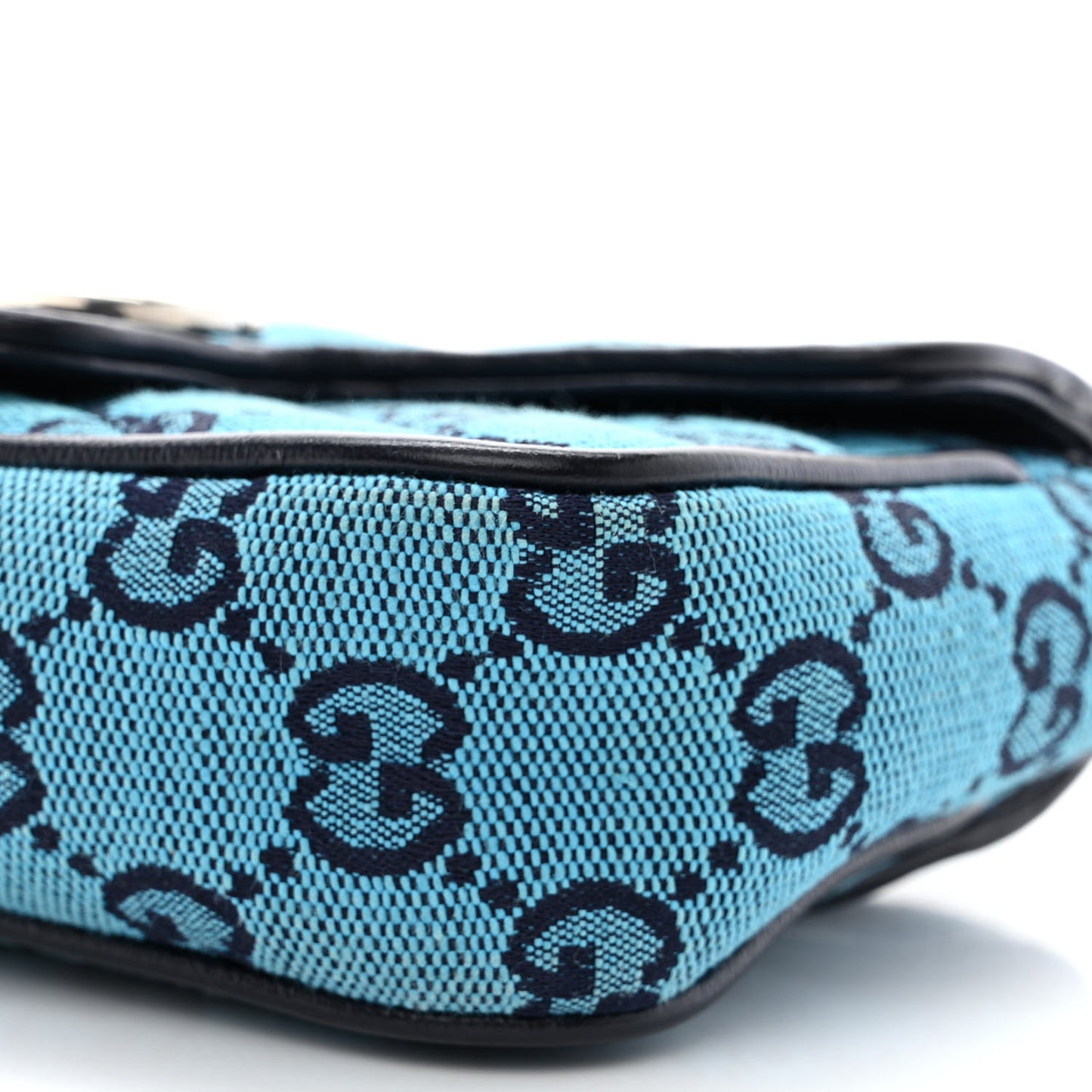 Monogram Multicolor Matelasse Diagonal Super Mini GG Marmont Shoulder Bag Light Blue