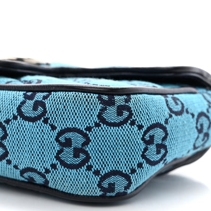 Gucci Monogram Multicolor Matelasse Diagonal Super Mini GG Marmont Shoulder Bag Light Blue 10 of 10