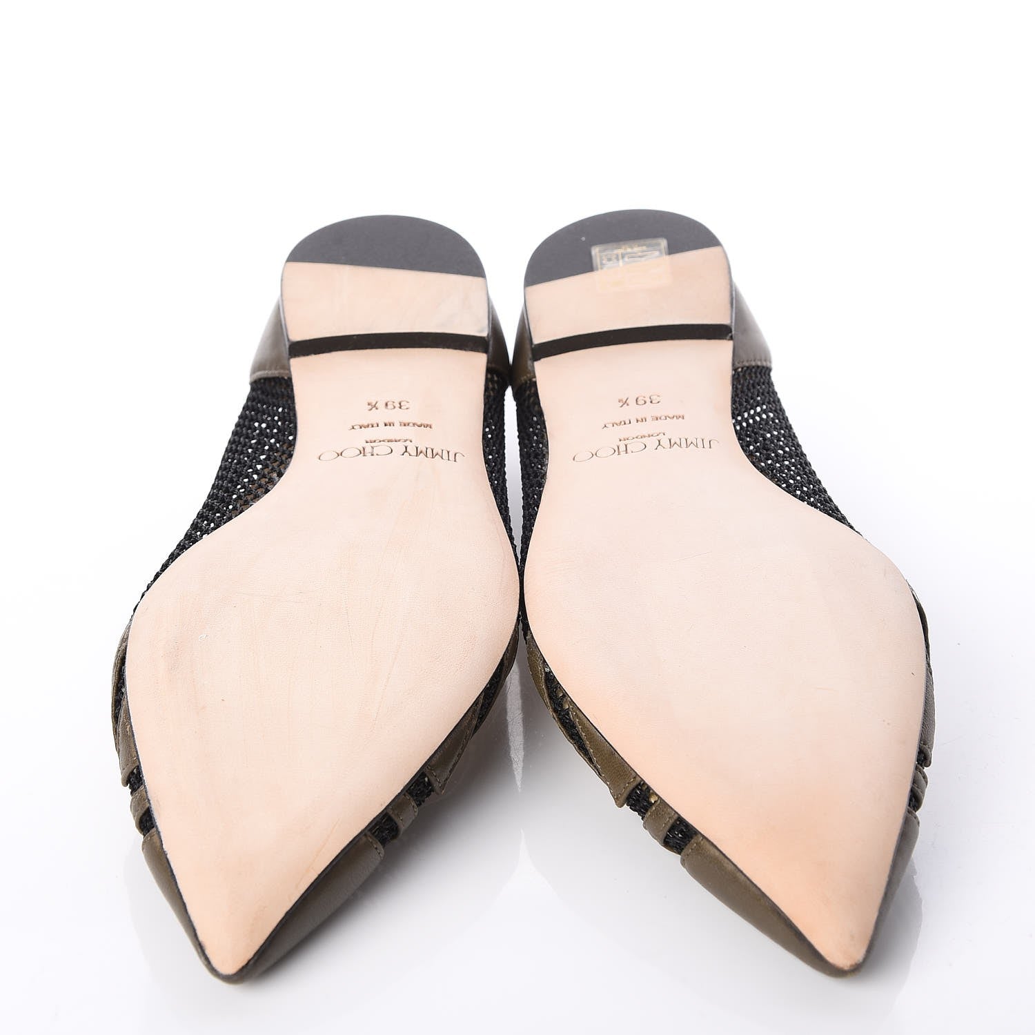 Jimmy Choo Nappa Mesh Hettie Pointed Flats 39.5 Moss 9 of 9