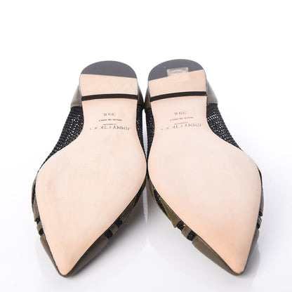 Jimmy Choo Nappa Mesh Hettie Pointed Flats 39.5 Moss 9 of 9
