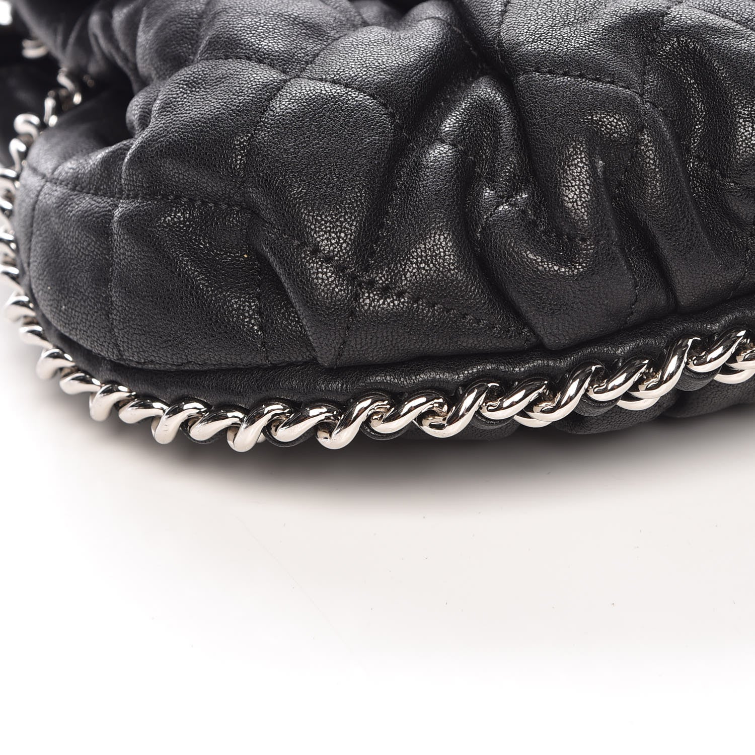 Chanel Washed Lambskin Quilted Medium Chain Around Messenger Black 14 of 14