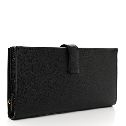 Hermes Chevre Mysore Bearn Gusset Wallet Black 3 of 8