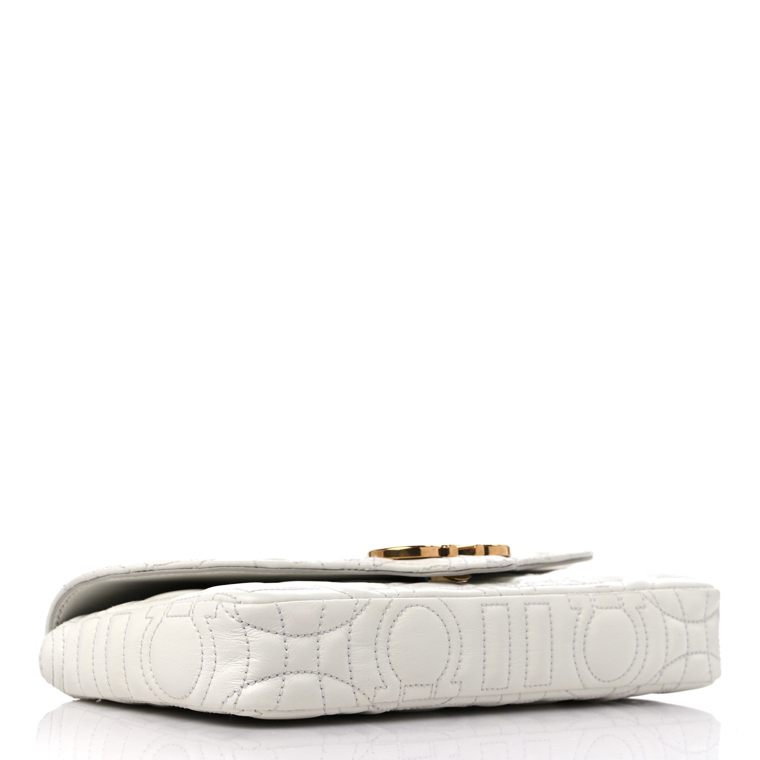 Salvatore Ferragamo Calfskin Quilted Gancini Mini Bag White 4 of 11