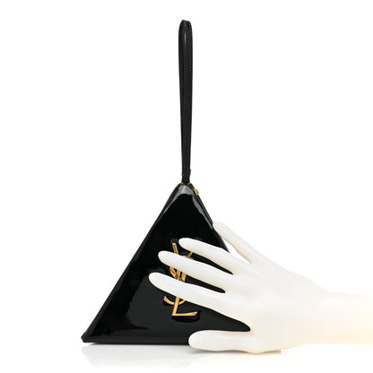 Saint Laurent Patent Pyramid Clutch Black 3 of 10