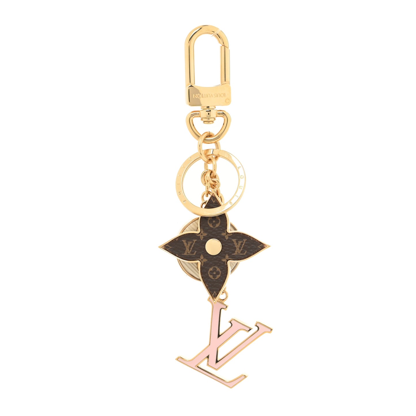 Metal Monogram Epi Spring Street Bag Charm Key Holder Gold
