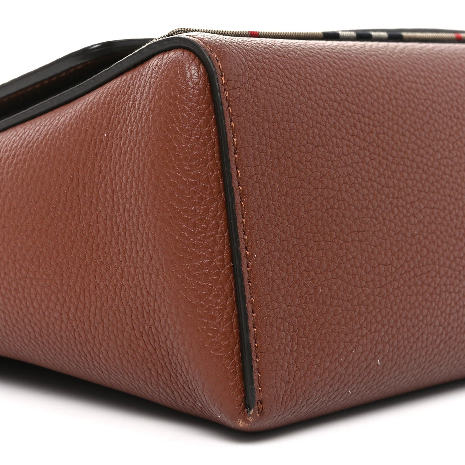Burberry Grainy Calfskin Vintage Check Note Crossbody Bag Malt Brown 8 of 9