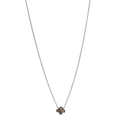 Van Cleef & Arpels 18K White Gold Gray Mother of Pearl Pure Alhambra Pendant Necklace 1 of 6