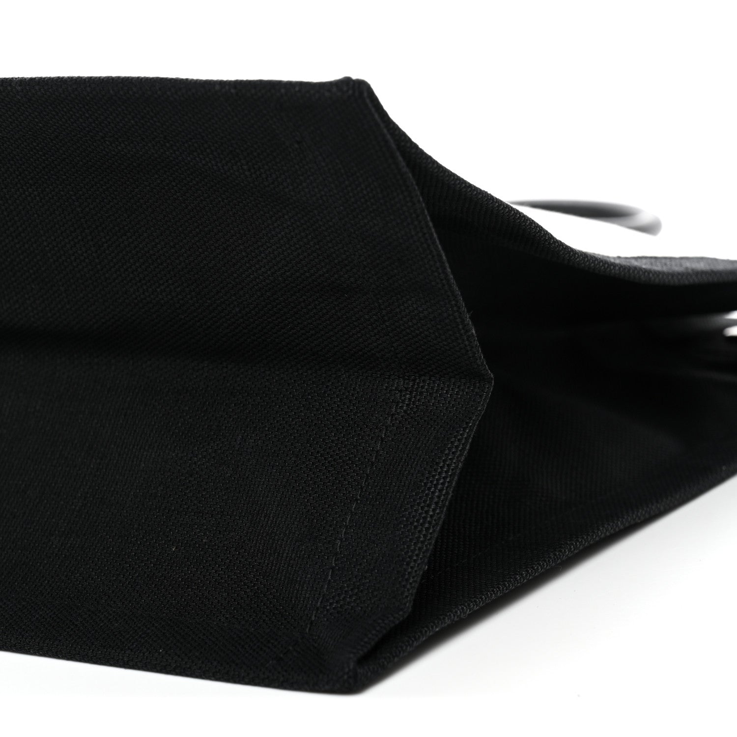 Saint Laurent Linen Calfskin Rive Gauche Tote White Black 9 of 10