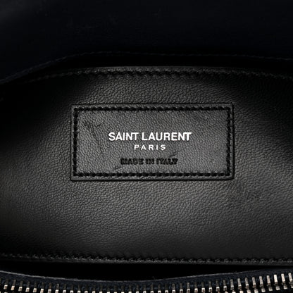 Saint Laurent Sheepskin Matelasse Chevron Monogram Large College Satchel Navy Blue 6 of 13
