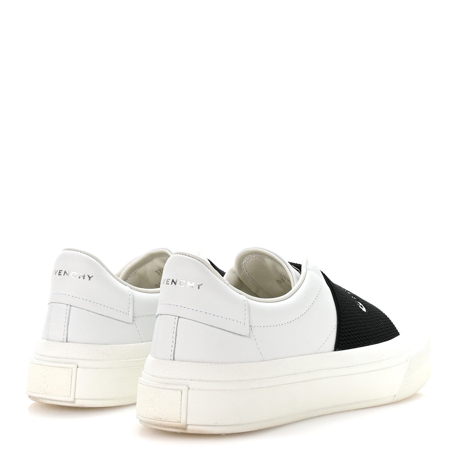 Givenchy Calfskin Band Logo Womens Urban Street Sneakers 37.5 White Black 5 of 9