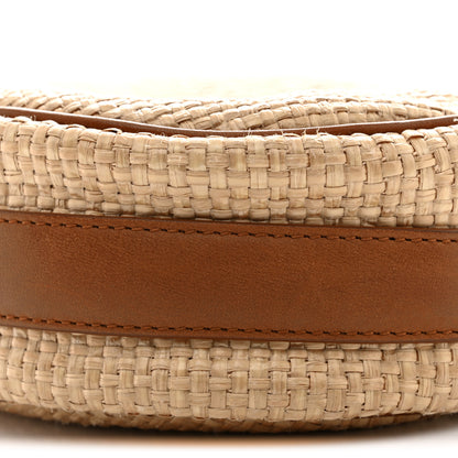 Saint Laurent Raffia Calfskin Round Camera Bag Golden Ecru Brick 10 of 11