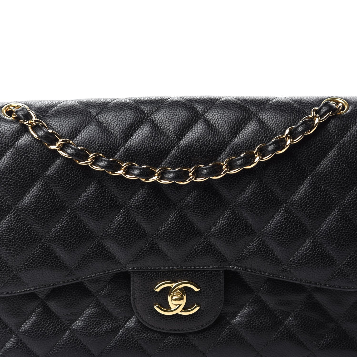 Chanel Caviar Quilted Jumbo Double Flap Black 12 of 13