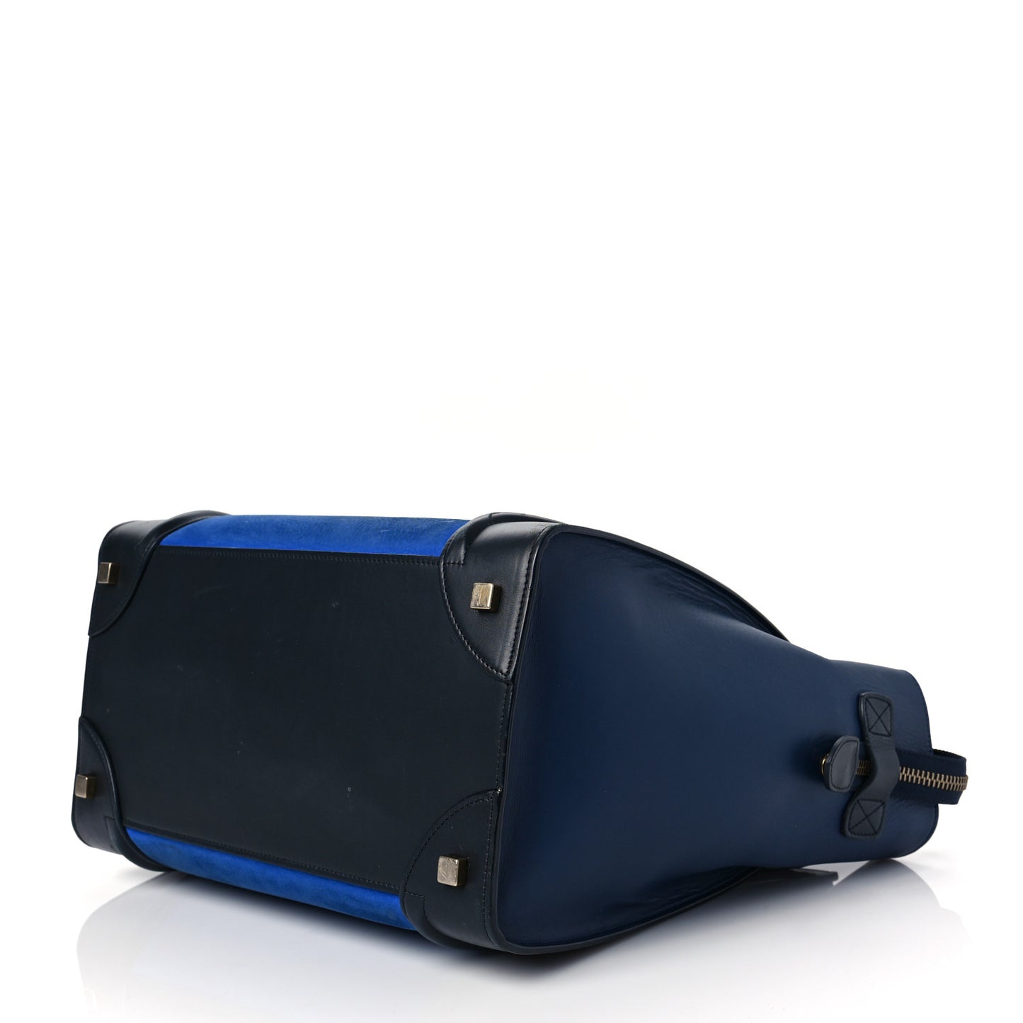 Nubuck Smooth Calfskin Mini Tri-Color Luggage Bright Blue