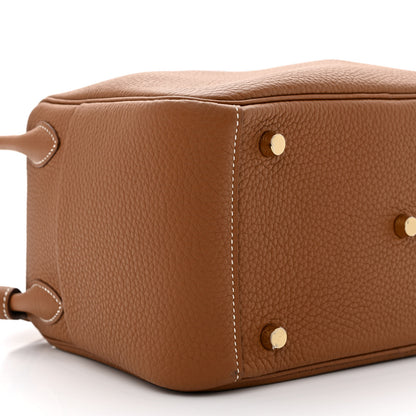 Hermes Taurillon Clemence Lindy 26 Gold 9 of 11