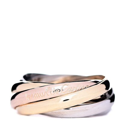 Cartier 18K Pink Yellow White Gold Five Band Les Must De Trinity Ring 50 5.25 1 of 6