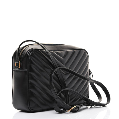 Saint Laurent Calfskin Matelasse Monogram Lou Camera Bag Black 3 of 17