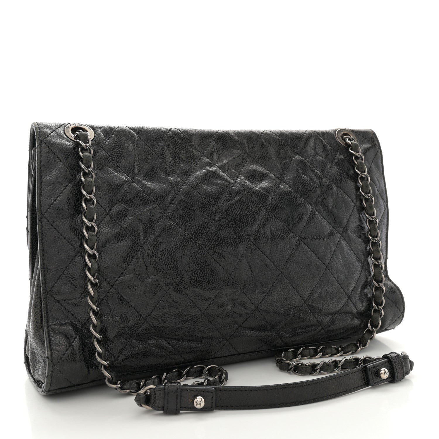 Chanel Crumpled Grained Calfskin Jumbo CC Crave Flap Dark Brown 2 of 15