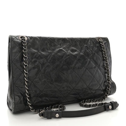Chanel Crumpled Grained Calfskin Jumbo CC Crave Flap Dark Brown 2 of 15