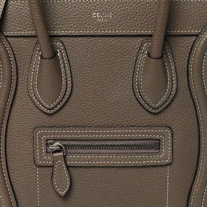 Celine Drummed Calfskin Nano Luggage Souris 8 of 10