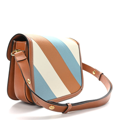 Gucci X DANS LE VERT Textured Dollar Calfskin Horsebit 1955 Shoulder Bag Dusty Azure Harness Brown Mystic White 3 of 12