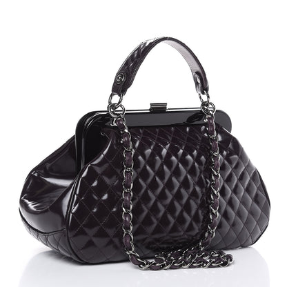 Chanel Glazed Calfskin Quilted Small Mademoiselle Frame Bag Purple 3 of 11