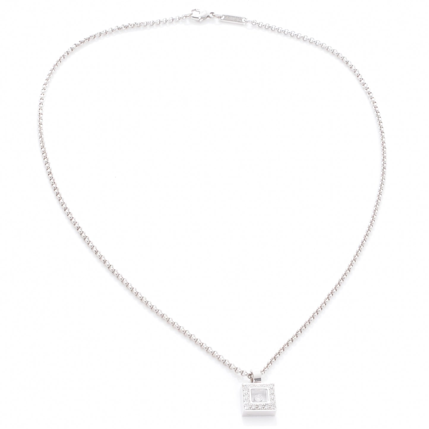 18k Happy Diamonds Icons Square Necklace