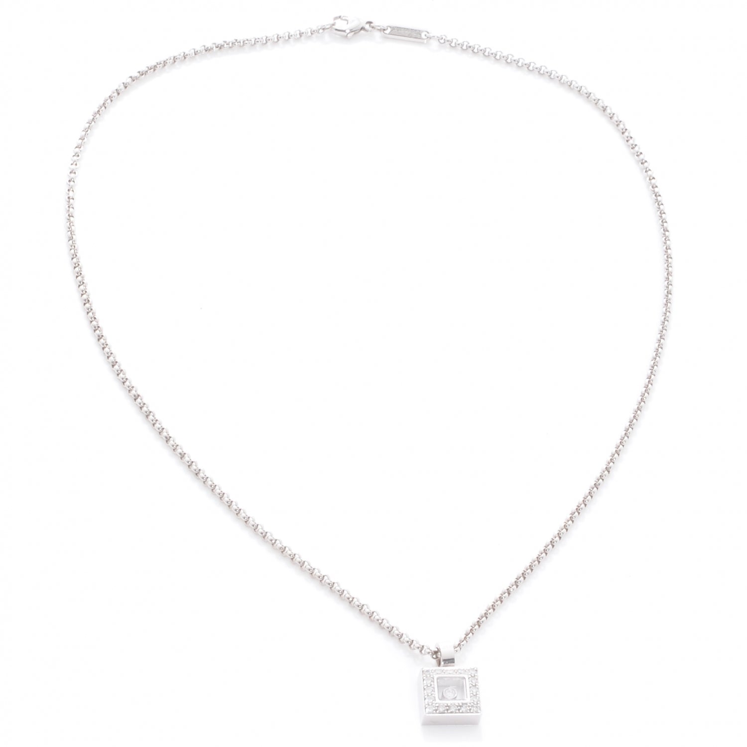 Chopard 18k Happy Diamonds Icons Square Necklace 3 of 6