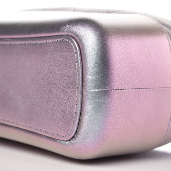 Iridescent Lambskin Calfskin Quilted Medium Gabrielle Hobo Light Purple