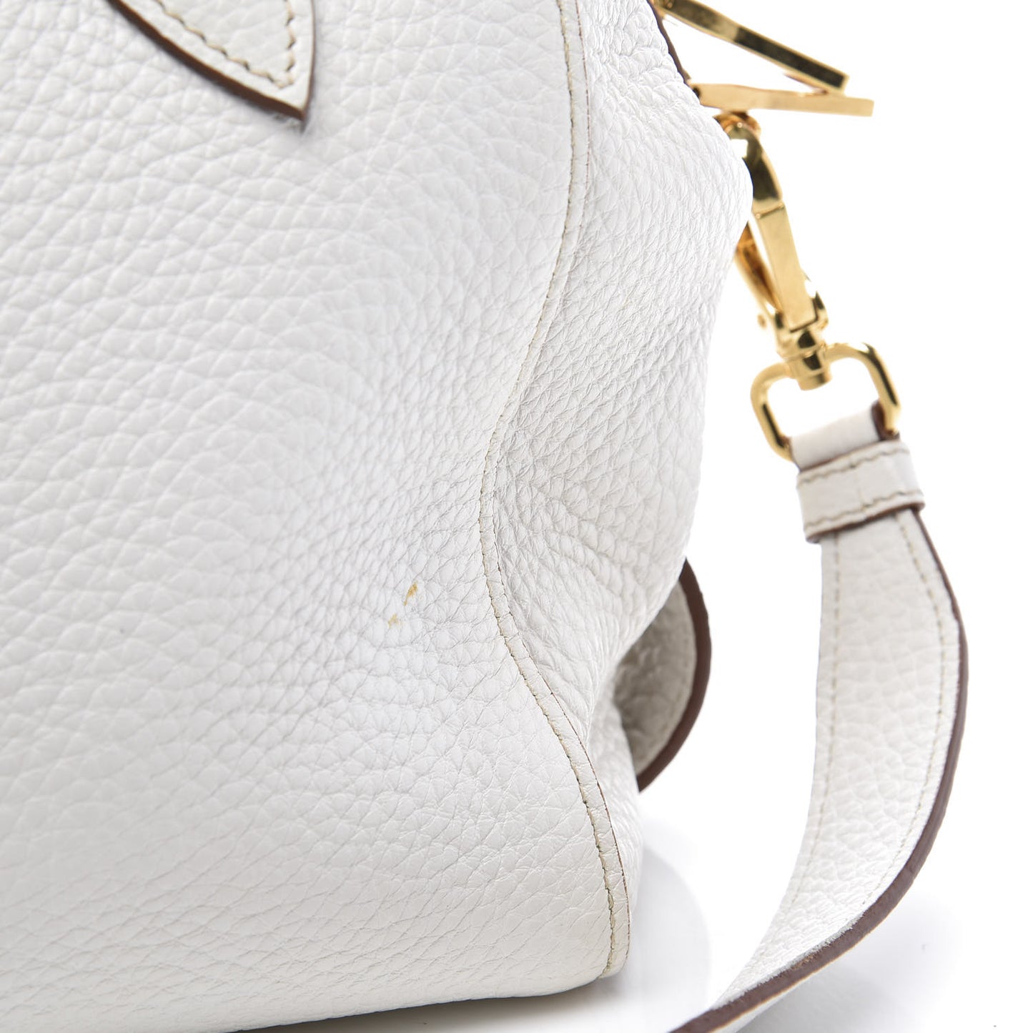 Vitello Daino Medium Top Handle Bag White